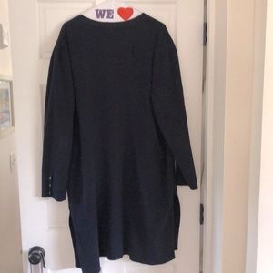 Long knee length navy blue cardigan